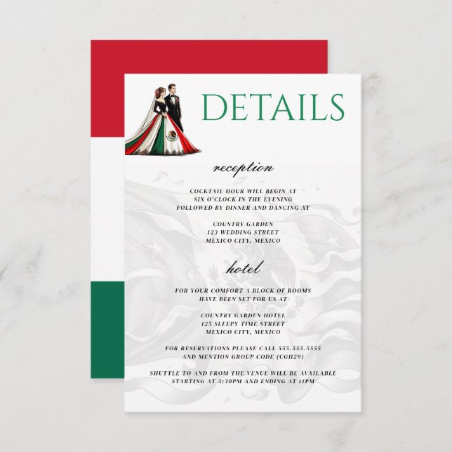 Carte D'accompagnement Couple mexicain (Devant / Derrière)