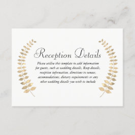 Carte D'accompagnement Couronne de feuilles dorées de mariage de jardin R