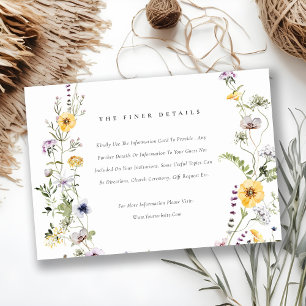 Carte D'accompagnement Couronne de fleurs sauvages de lilas jaune Détails