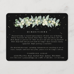 Carte D'accompagnement Couronne de neige noire et d'eucalyptus Directions