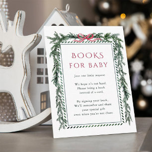 Carte D'accompagnement Couronne de Noël Épine Rouge Livres pour Baby Show