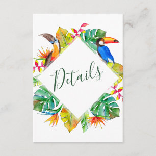 Carte D'accompagnement Couronne de paradis tropical Détails Mariage Enclo