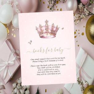 Carte D'accompagnement Couronne de Petite Princesse Perles Points Baby Sh