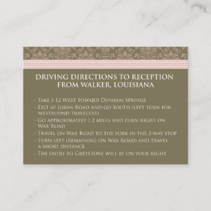 Carte D'accompagnement : coutume : Réception 3,5 x 2,5 pouces chocolat/Da