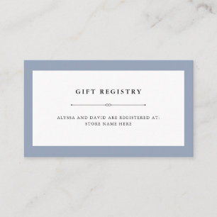 Carte D'accompagnement Couture élégante Dusty Blue Cadeau Inscription