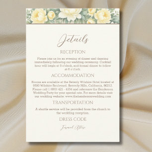 Carte D'accompagnement Cream Floral Summer Peony Détails du Mariage