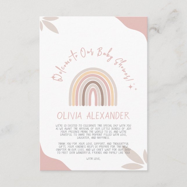 Carte D'accompagnement Cream Pastel Simple minimaliste Baby shower (Devant)