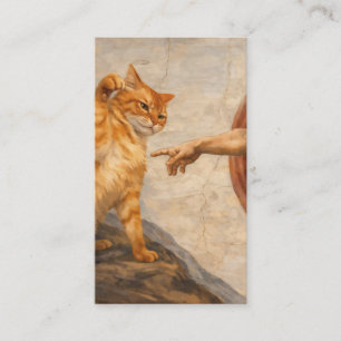 Carte D'accompagnement Création d'Adam avec le chat Sarca, une œuvre d'ar