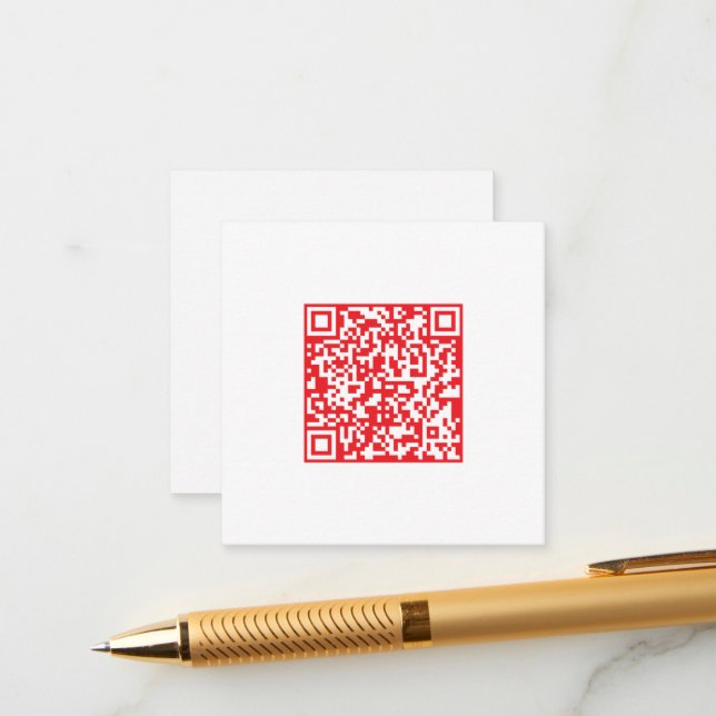 Carte D'accompagnement Créer un code QR rouge numérisable (modifiable) (Devant/Arrière en situation)