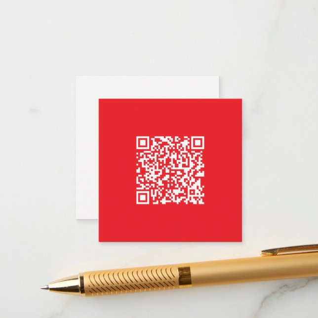 Carte D'accompagnement Créer un code QR rouge numérisable (modifiable) (Devant/Arrière en situation)