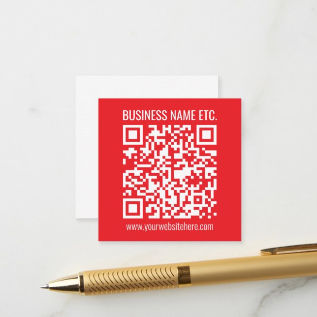 Carte D'accompagnement Créez instantanément votre propre code QR | Rouge  (Devant/Arrière en situation)