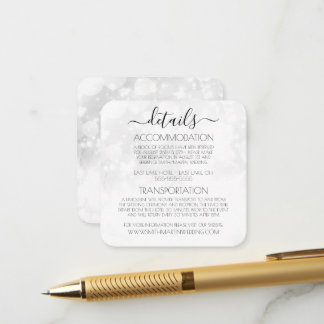 Carte D'accompagnement Créez Votre Propre Mariage Bokeh Blanc