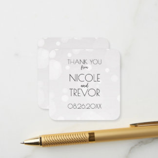 Carte D'accompagnement Créez Votre Propre - Merci Bokeh Blanc