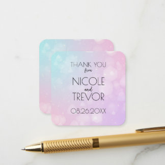 Carte D'accompagnement Créez Votre Propre - Merci Bokeh Rose Bleu