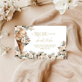 Carte D'accompagnement Crème de glace ramassée Fête des mariées de recett