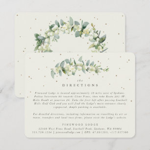 Carte D'accompagnement Crème de neige et Eucalyptus Tige Directions de ma