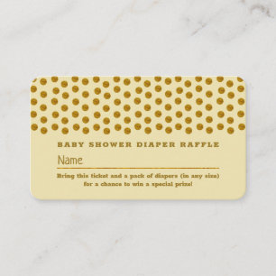 Carte D'accompagnement Crème et Or à pois, Ticket de Tombola Couches