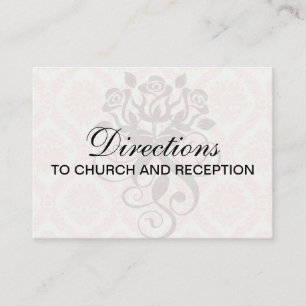 Carte D'accompagnement crème légère et damas rose