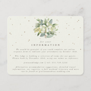 Carte D'accompagnement Crème Snowberry+Eucalyptus Bouquet Info Mariage
