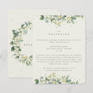 Carte D'accompagnement Crème Snowberry+Eucalyptus Réception de mariage bo