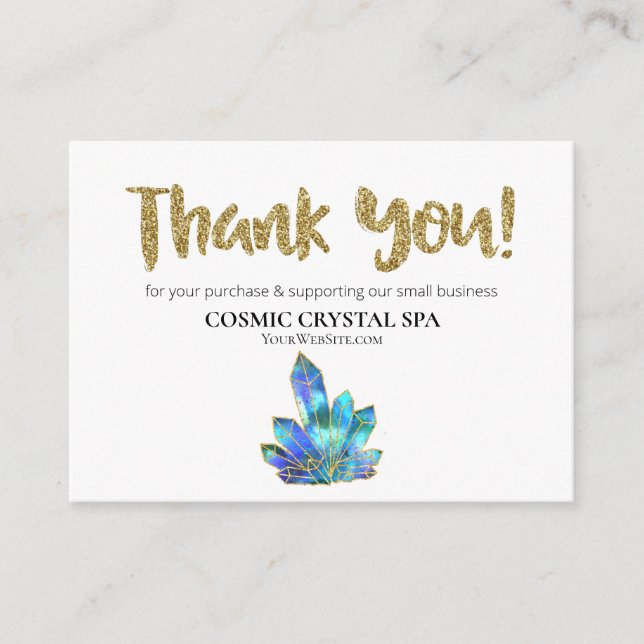 Carte D'accompagnement *~* CRISTAUX COSMIQUES - MERCI LOGO QR AP8 Review (Devant)