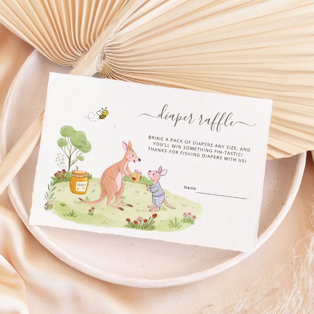 Carte D'accompagnement Crochet de Baby shower de Kangourou rustique en bo (Créateur téléchargé)