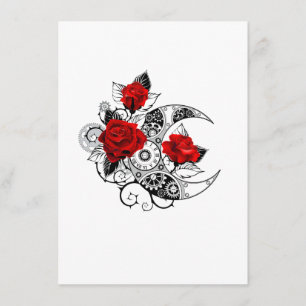 Carte D'accompagnement Croissant mécanique avec roses rouges