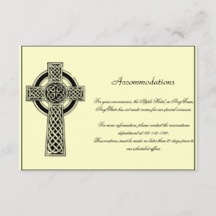 Carte D'accompagnement Croix celtique en noir mythique Mariage ivoire Ins