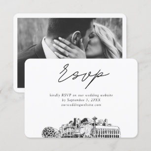 Carte D'accompagnement Croquis minimaliste Mariage Seattle RSVP
