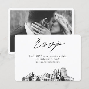 Carte D'accompagnement Croquis minimaliste Mariage St. Paul RSVP