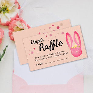 Carte D'accompagnement Cute 1er Anniversaire Coral Bunny Party Raffin