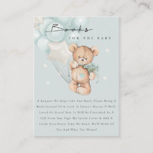 Carte D'accompagnement Cute Aqua Blue Bear Balloon Livres Pour Baby showe