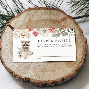 Carte D'accompagnement Cute Aquarelle Raccoon Baby shower Déchets Raffin