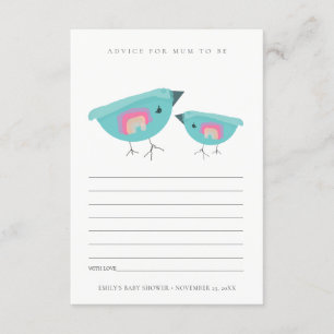 Carte D'accompagnement Cute arc-en-ciel bleu Birdy Conseiller Mum Baby sh