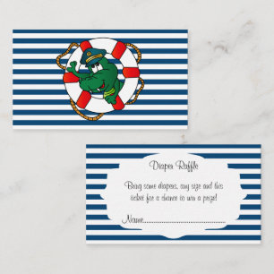 Carte D'accompagnement Cute Baby shower Alligator Nautique Déchets