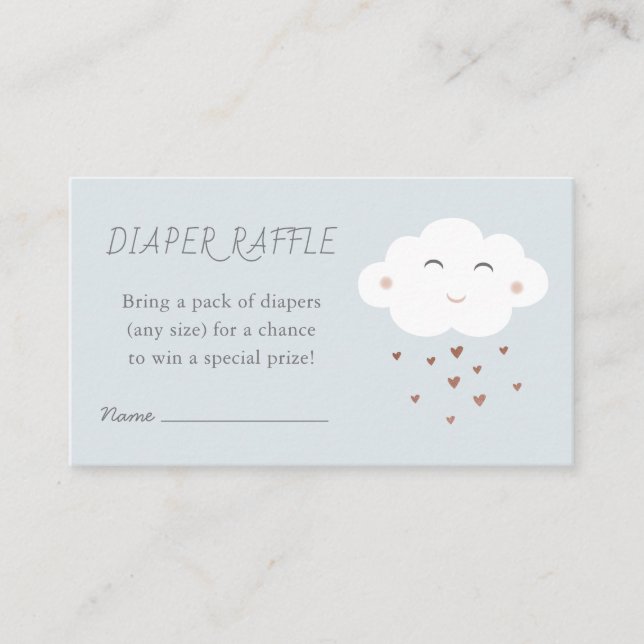 Carte D'accompagnement Cute Baby shower Nuageux Saupoudrer la couche Raff (Devant)