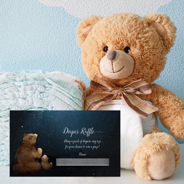 Carte D'accompagnement Cute Bear Twinkle Twinkle Baby Diaper Raffle (Créateur téléchargé)