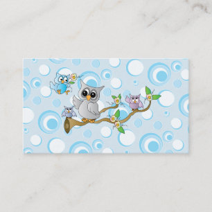 Carte D'accompagnement Cute Blue Baby Owy Baby shower Book Raffle