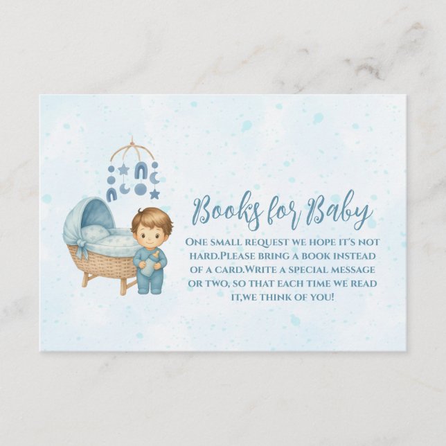 Carte D'accompagnement Cute Blue Mobile Lit bébé livres pour bébé (Devant)