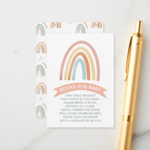 Carte D'accompagnement Cute Boho Rainbow Livres Pour Bébé