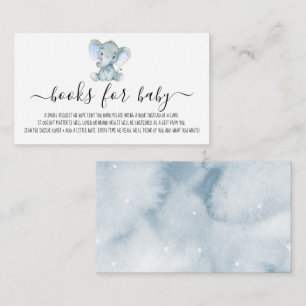 Carte D'accompagnement Cute Boy Elephant Books for Baby shower Request