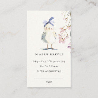 Carte D'accompagnement Cute Chick Farm Floral Diaper Raffle Baby Shower