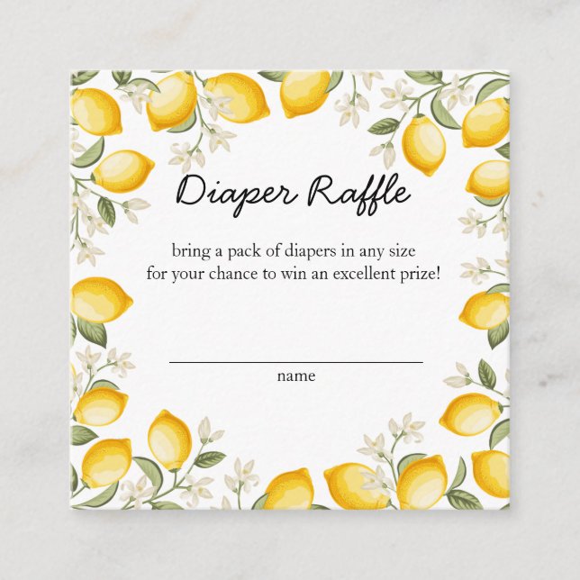 Carte D'accompagnement Cute Citron Citrus Fruit Été Déchets Raffin (Devant)
