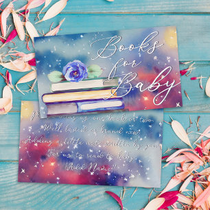 Carte D'accompagnement Cute Colorful Blue Rose Aquarelle Livres pour bébé