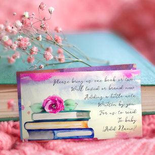 Carte D'accompagnement Cute Colorful Floral Aquarelle Livres pour bébé