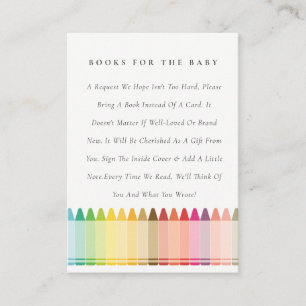 Carte D'accompagnement Cute Crayon Fun Rainbow Books Pour Baby shower