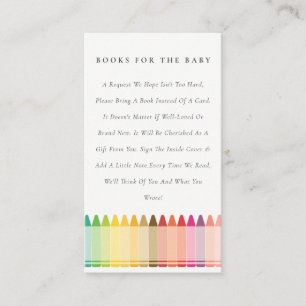 Carte D'accompagnement Cute Crayon Fun Rainbow Books Pour Baby shower