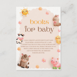 Carte D'accompagnement Cute Farm Animals Baby shower Baby Books