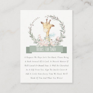 Carte D'accompagnement Cute Giraffe Livre de couronne Florale pour Baby s