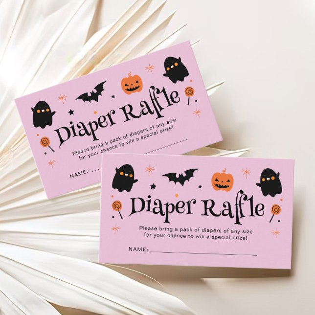 Carte D'accompagnement Cute Halloween Baby shower Déchets Raffle (Créateur téléchargé)